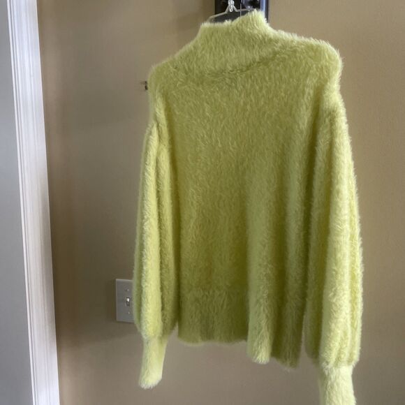 ASOS Soft Long Dolman Sleeve Mock Neck Sweater Canary Yellow Size 8 - Picture 3 of 10